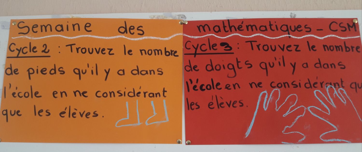 Semaine des mathématiques à l'école Clair Saint-Maximin