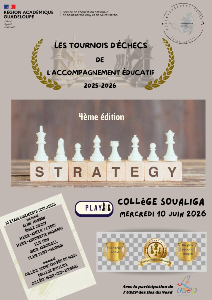 Affiche du Tournoi des échecs.